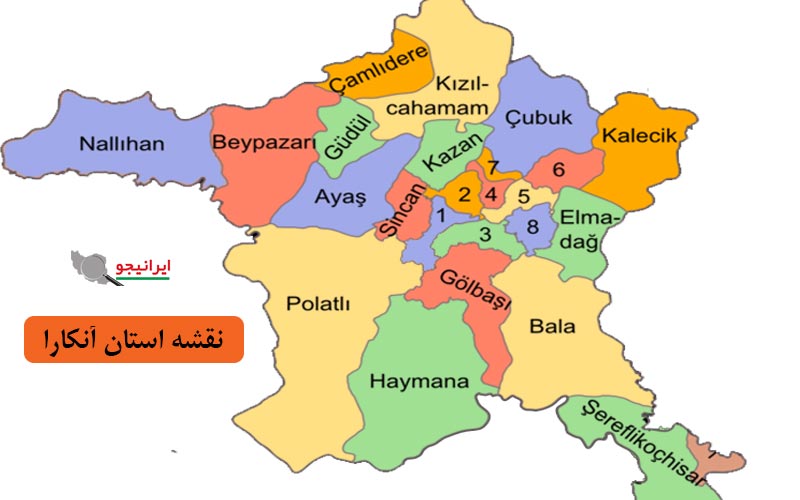 نقشه استان آنکارا