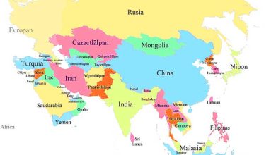 نقشه قاره آسیا
