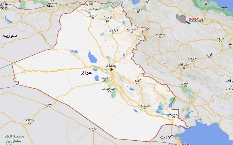 لوکیشن کشور عراق روی نقشه گوگل مپ