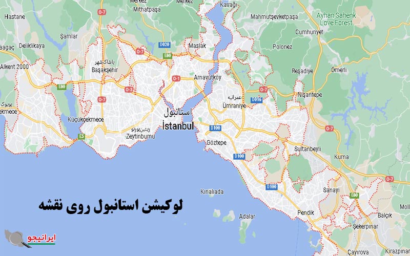 لوکیشن استانبول روی نقشه گوگل