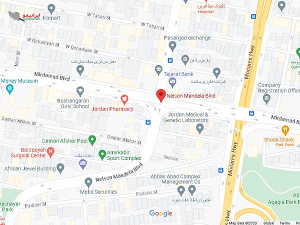 لوکیشن محله جردن روی نقشه گوگل مپ