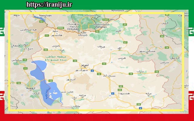 لوکیشن استان آذربایجان شرقی روی نقشه