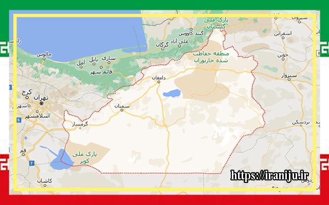 لوکیشن استان سمنان روی نقشه