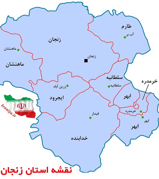 نقشه استان زنجان