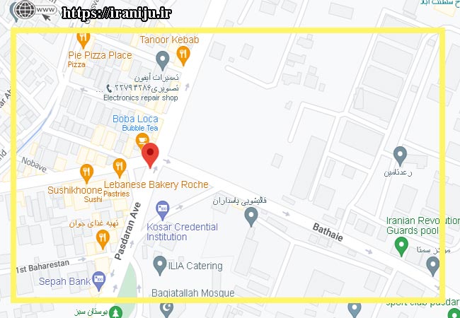 لوکیشن پاسداران تهران روی نقشه گوگل