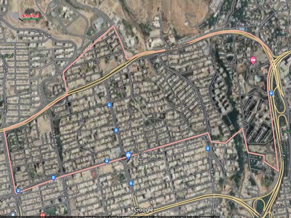 نقشه هوایی سعادت آباد