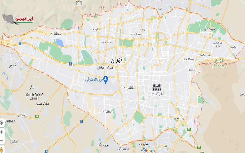 لوکیشن تهران روی نقشه گوگل مپ