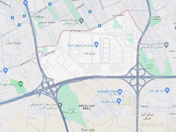 لوکیشن عبدل آباد روی نقشه گوگل مپ