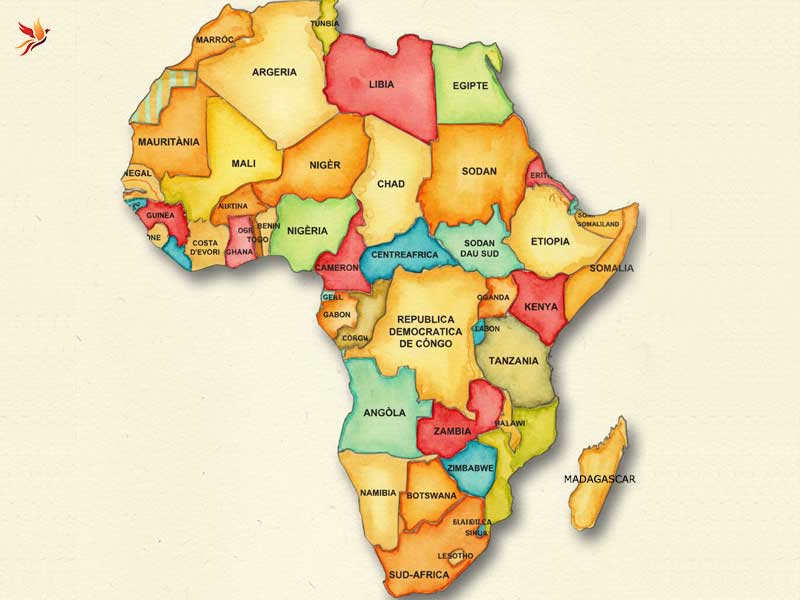 فهرست جامع کشورهای آفریقا روی نقشه