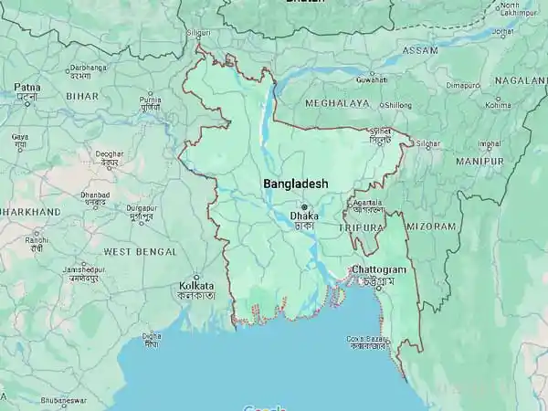 لوکیشن کشور بنگلادش روی نقشه گوگل مپ