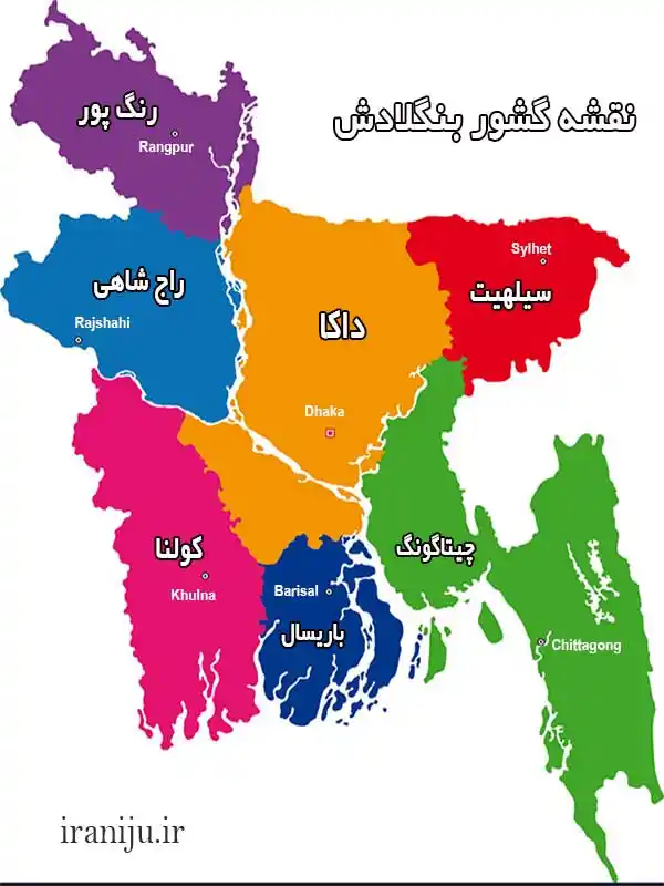 نقشه کشور بنگلادش
