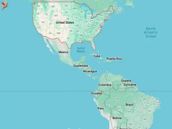نقشه برزیل تا آمریکا