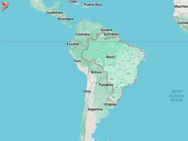 لوکیشن برزیل روی نقشه گوگل