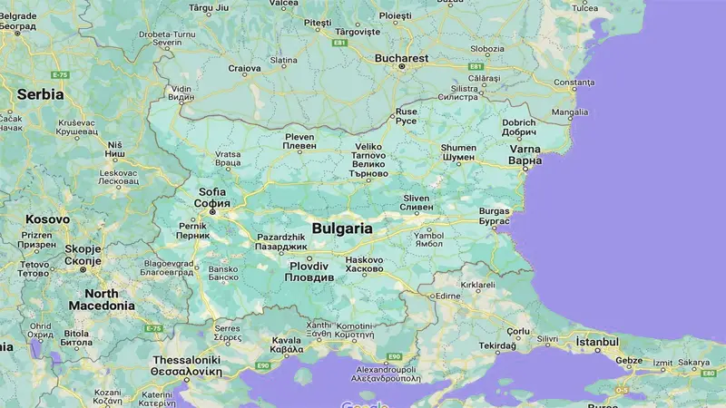 لوکیشن بلغارستان بر روی نقشه گوگل 