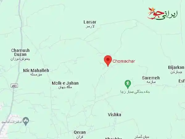 لوکیشن روستای چماچار روی نقشه گوگل مپ
