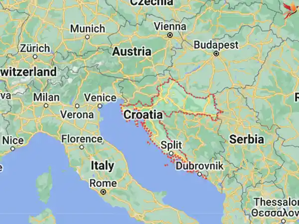 لوکیشن کرواسی بر روی نقشه گوگل