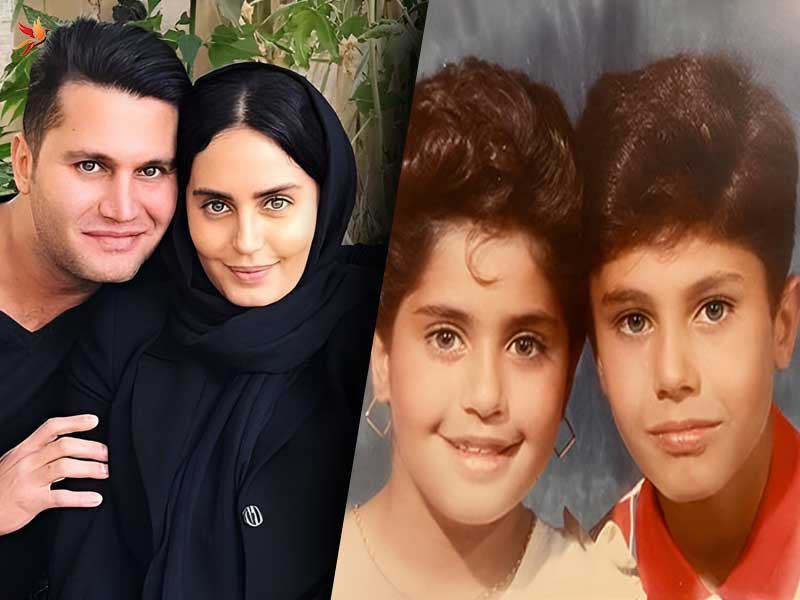 کودکی الناز شاکردوست در کنار برادرش