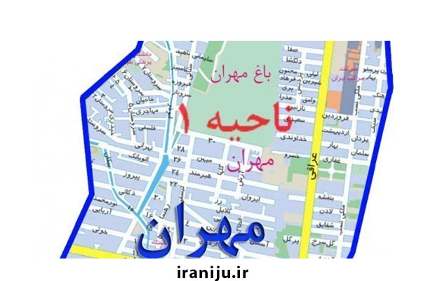 نقشه محله مهران در تهران