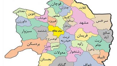 شهرستان های خراسان رضوی روی نقشه