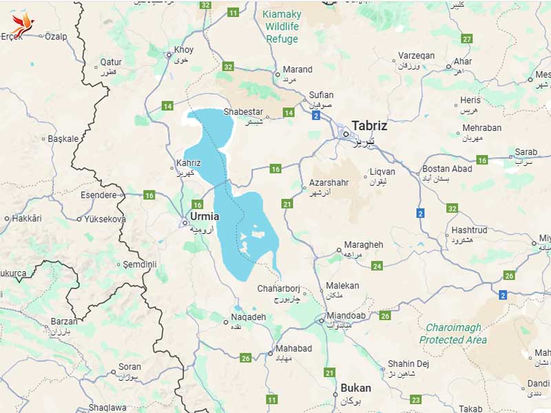 فاصله از شهرهای اطراف و دسترسی به دریاچه ارومیه