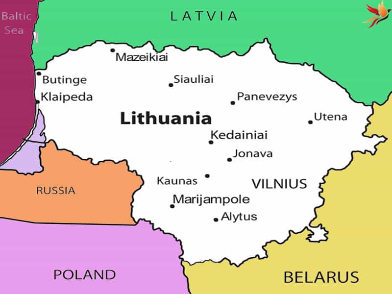 نقشه لیتوانی در اروپا