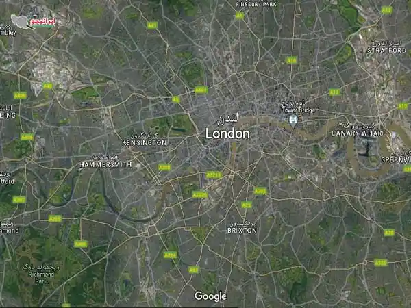 نقشه هوایی شهر london