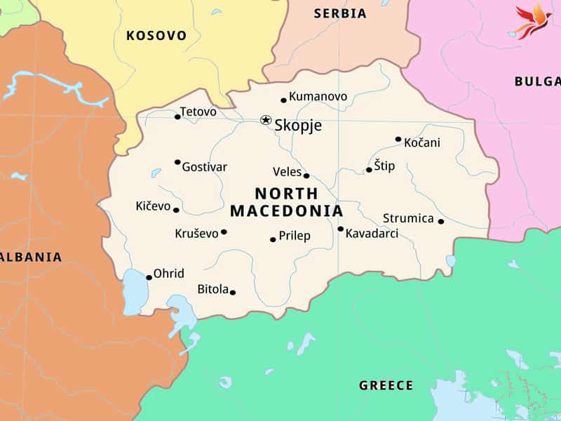نقشه کشور مقدونیه 
