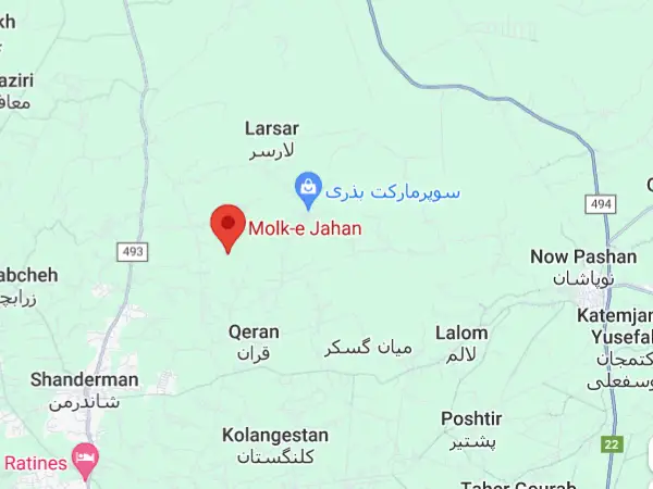 لوکیشن روستای ملک جهان روی نقشه ایران