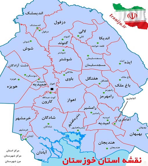 نقشه استان خوزستان