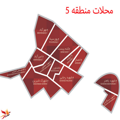 محلات منطقه پنج مشهد