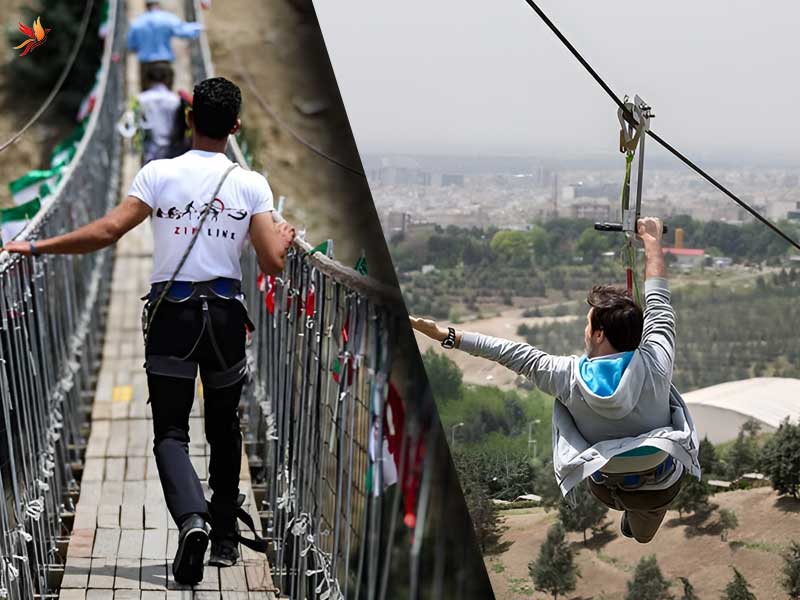زیپ لاین و پل معلق از تفریحات برج میلاد