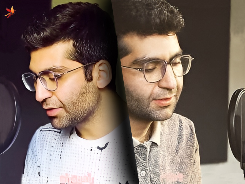 تصوری از مجتبی شکوری در حال ضبط پادکست