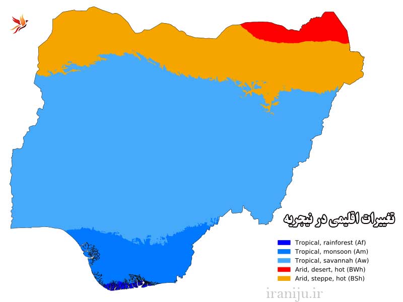 نقشه تغییرات اقلیمی نیجریه در سالهای اخیر