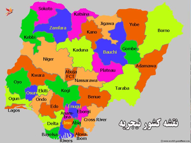 نقشه نیجریه و استان ها