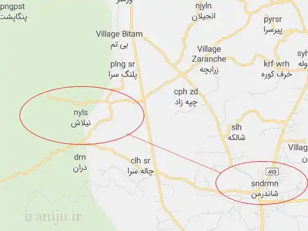 لوکیشن روستای نیلاش روی نقشه گوگل
