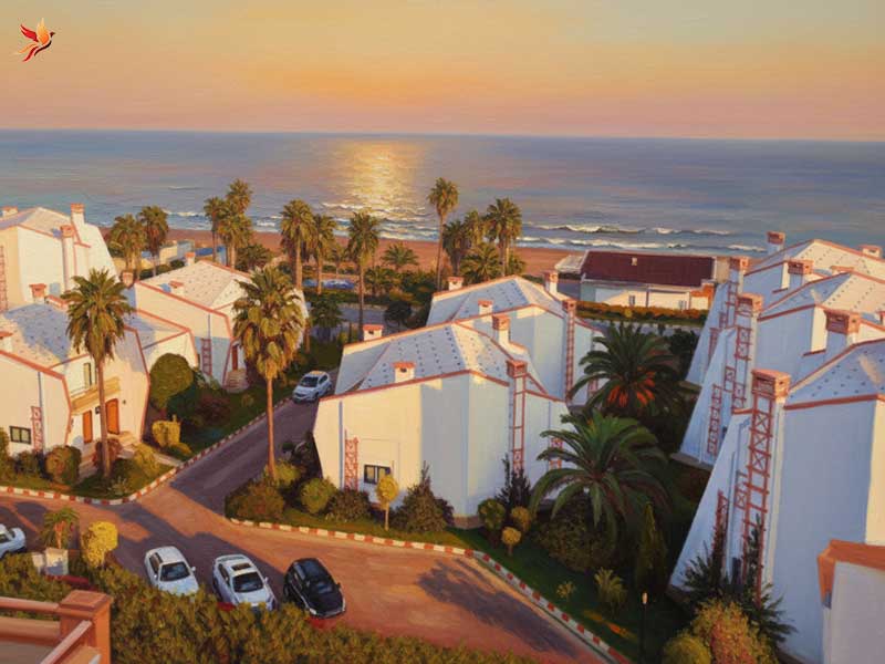 نمایی از ویلاهای ساحلی شهر نور