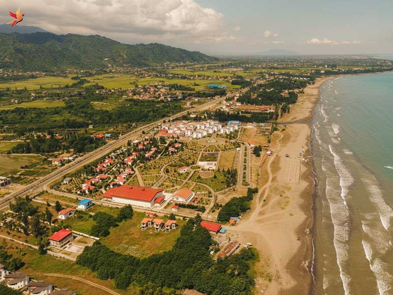 نمای هوایی ساحل نور