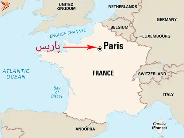 موقعیت جغرافیایی پاریس روی نقشه