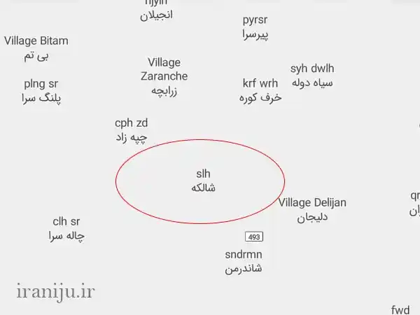 لوکیشن روستای شالکه شاندرمن روی نقشه گوگل