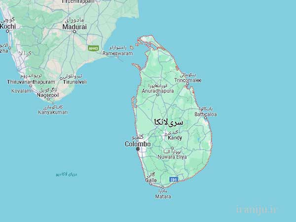 لوکیشن سریلانکا روی نقشه گوگل مپ