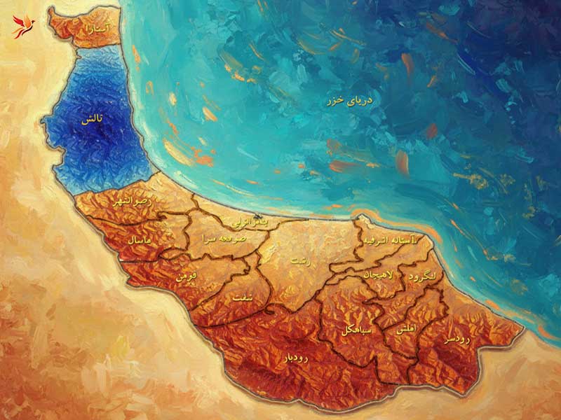 موقعیت جغرافیایی تالش روی نقشه 