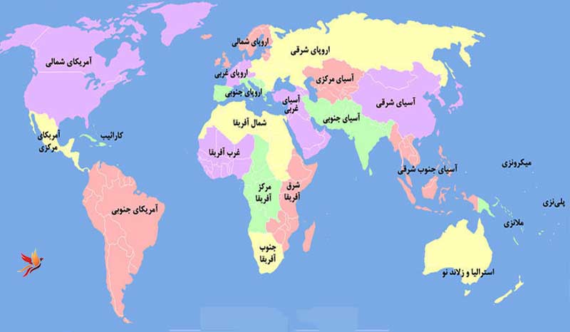 نقشه جهان به فارسی